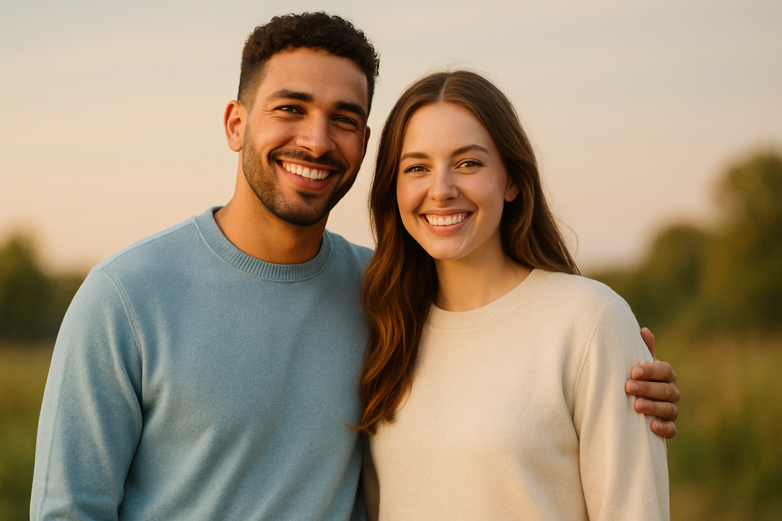 couple with matching clothes 